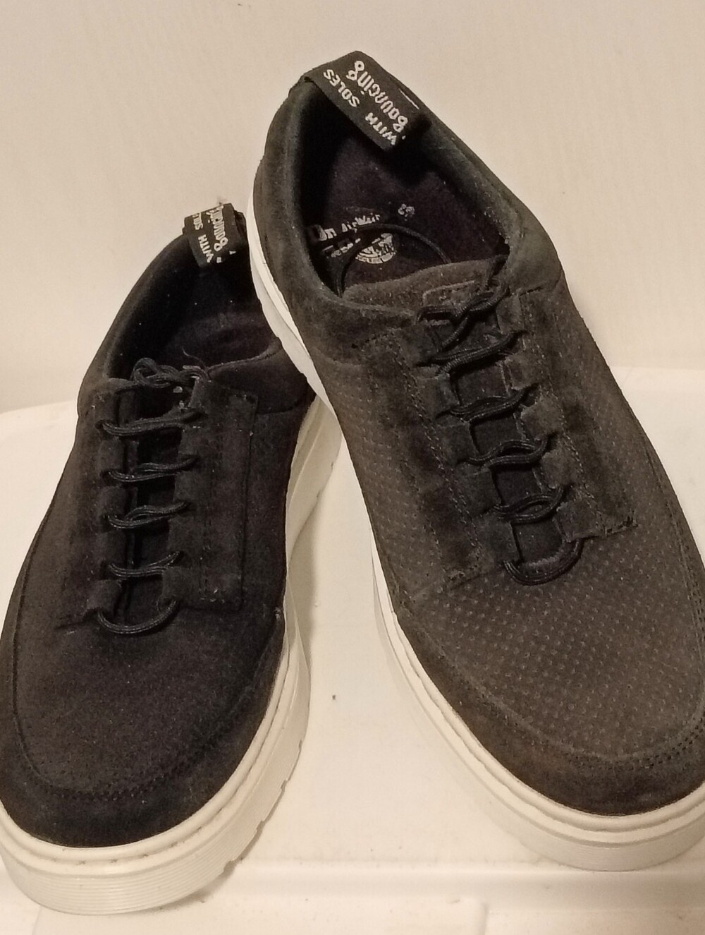 Men's Doc Martens Reuban Mid‎ Black Suede Perforated Sneakers 9